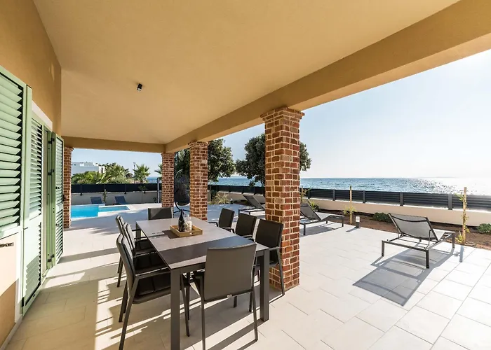 Front With Heated Pool, Jacuzzi, Fantastic View, The Sound Of The Waves - By Traveler Tourist Agency Krk Id 2404 *