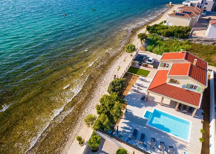 Front With Heated Pool, Jacuzzi, Fantastic View, The Sound Of The Waves - By Traveler Tourist Agency Krk Id 2404 * Привлака