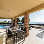 Front With Heated Pool, Jacuzzi, Fantastic View, The Sound Of The Waves - By Traveler Tourist Agency Krk Id 2404 *