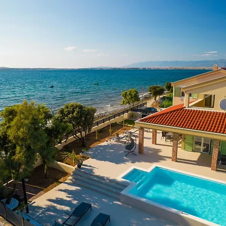 Front With Heated Pool, Jacuzzi, Fantastic View, The Sound Of The Waves - By Traveler Tourist Agency Krk Id 2404 Villa