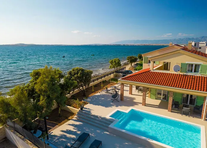 Front With Heated Pool, Jacuzzi, Fantastic View, The Sound Of The Waves - By Traveler Tourist Agency Krk Id 2404 Villa